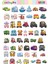 Kawaii Cars( Araçlar ) Temalı 2 Sayfa A4 97 Adet Sticker Set 2
