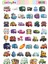 Kawaii Cars( Araçlar ) Temalı 2 Sayfa A4 97 Adet Sticker Set 3