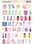 Kawaii Make Up ( Makyaj ) Temalı 2 Sayfa A4 101 Adet Sticker Set 2