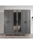 Ücretsiz Montaj - %100 MDF Sport 6 Kapaklı Antrasit Beyaz Aynalı Gardırop - MDF Dolap - Elbise Dolabı 2