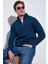 Pamuklu Regular Fit Yarım Fermuarlı Dik Yaka Sweat Erkek Sweat 59052592 1