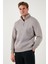 Pamuklu Regular Fit Yarım Fermuarlı Dik Yaka Sweat Erkek Sweat 59052592 3