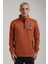 Dik Yaka Kiremit Slim Fit Full-Zip Sweatshirt 24FWM64075 1