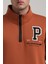Dik Yaka Kiremit Slim Fit Full-Zip Sweatshirt 24FWM64075 4