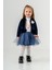 Miniğimin Ciicileri Pırıltılı Tül Etekli Kadife Hırkalı Kız Çocuk 3 lü takım - Lacivert 1