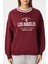 Kadın Nakışlı Los Angeles Içi Polarlı Bordo Oversize Sweatshirt 3