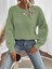 Selanik Örgü Kol Motifli Bisiklet Yaka Mint Triko Kazak 1