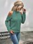 Kadın Balıkçı Yaka Omuzu Açık Selanik Saç Örgü Detaylı Mint Yeşili Triko Kazak 3