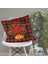 Yılbaşı Christmas Temalı Ekoseli 4 Kırlent Kılıfı 1 Runner Set 5
