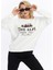 Kadife The Alps Desenli Ekru Yumuşak Dokulu Regular Fit Bisiklet Yaka Kadın Sweatshirt 1