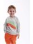 Renk Bloklu Baskılı Bisiklet Yaka Unisexsweatshirt 3-9 Yaş 1