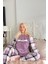 Mor Deep Chic Desenli Kadın Peluş Pijama Takımı 5