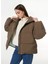 Kahve Kadın Şişme Mont Relaxed Puffer 1