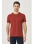 Erkek Bordo-lacivert Slim Fit Dar Kesim Bisiklet Yaka %100 Pamuk 2'li Düz Tişört Paketi 2