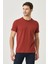 Erkek Bordo-lacivert Slim Fit Dar Kesim Bisiklet Yaka %100 Pamuk 2'li Düz Tişört Paketi 4