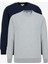 2'li Paket Pamuklu Standart Fit Normal Kesim Bisiklet Yaka Sweatshirt 1
