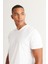 2'li Slim Fit Dar Kesim V Yaka %100 Pamuk T-Shirt 8