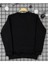 Siyah Unisex Uzun Kollu 0 Yaka Oversize 3iplik Sweatshirt 2