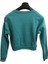 Kadın Oversize Baskılı Turkuaz Sweatshirt Crop Kazak 4