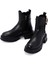 Kadın Siyah Fermuarlı Toka Detaylı Deri Bot 24WFD131218 3