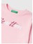 Kız Çocuk Açık Pembe Önü Su Bazlı Logo Baskılı Normal Kesim Uzun Kollu T-Shirt 3