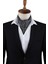 Siyah - Beyaz Şal Desen Italyan Ipek Erkek Ascot K621 2