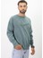 Eskitme Desenli Unisex Sıfır Yaka Sweatshirt 1