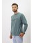 Eskitme Desenli Unisex Sıfır Yaka Sweatshirt 2