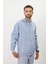 Eskitme Desenli Unisex Fermuarlı Kapüşonlu Sweatshirt 3
