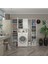 Kenzlife çamaşır makinesi dolabı sinemmegamdf byz 180*156*30 % 100 mdf full mdf banyo kapaklı arkalıklı raflı 1