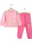 Kız Çocuk Emoji Desenli Uzun Kol Bisiklet Yaka Pembe Alt Üst Takım| 3-8 Yaş Çocuk Giyim 1