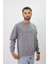 Eskitme Desenli Unisex Sıfır Yaka Sweatshirt 1