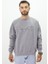 Eskitme Desenli Unisex Sıfır Yaka Sweatshirt 2