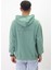 Eskitme Desenli Unisex Fermuarlı Kapüşonlu Sweatshirt 4