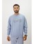 Eskitme Desenli Unisex Sıfır Yaka Sweatshirt 3