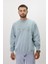 Eskitme Desenli Unisex Sıfır Yaka Sweatshirt 4