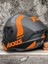 Draken Orange. ''2 Vizörlü'' + ''sticker'' Hediyeli, Mat Motosiklet Kapalı Kask 2