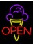 Neon LED Duvar Dekoratif Aydınlatma -Open Dondurma, 25X30CM- 1