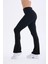 Kadın Siyah Yüksek Bel Toparlayıcı Çift Cepli Ispanyol Paça Tayt Bootcut 2