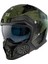Hunter C6 Matt Green Çift Vizörlü Motosiklet Kaskı Çıkarılabilen Fonksiyonel Çene 3