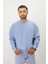 Eskitme Desenli Unisex Sıfır Yaka Sweatshirt 1