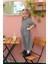 Yakalı Pileli Tencel Tulum 2-7 Yaş Gri 2