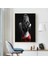 Dekoratif Woman And Red Kanvas Tablo 3