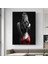 Dekoratif Woman And Red Kanvas Tablo 4