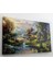 Orman Evi Göl Yağlı Boya Görünüm Kanvas Tablo 60x120cm 3