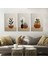 Kanvas Duvar Tablosu Boho Çiçekler 3'Lü Canvas Tablo Seti 1