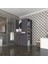 Kenzlife çamaşır-kurutma makinesi dolabı biruni gri 187*110*60 çekmeceli raflı banyo 1
