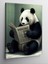 Kanvas Tablo Gazete Okuyan Panda 1