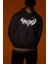 Yazılı Kalın Pamuklu Oversize Siyah Sweatshirt 1