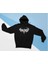Yazılı Kalın Pamuklu Oversize Siyah Sweatshirt 3